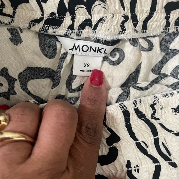 Monkl Cream and Black Abstract Pants - Picture 2 of 12